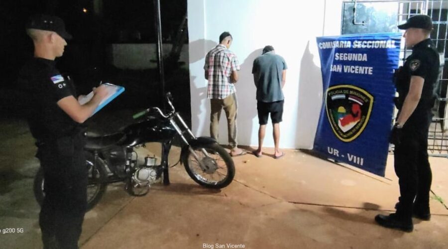 Policía Recupera Moto Robada Y Detuvieron A Dos Personas